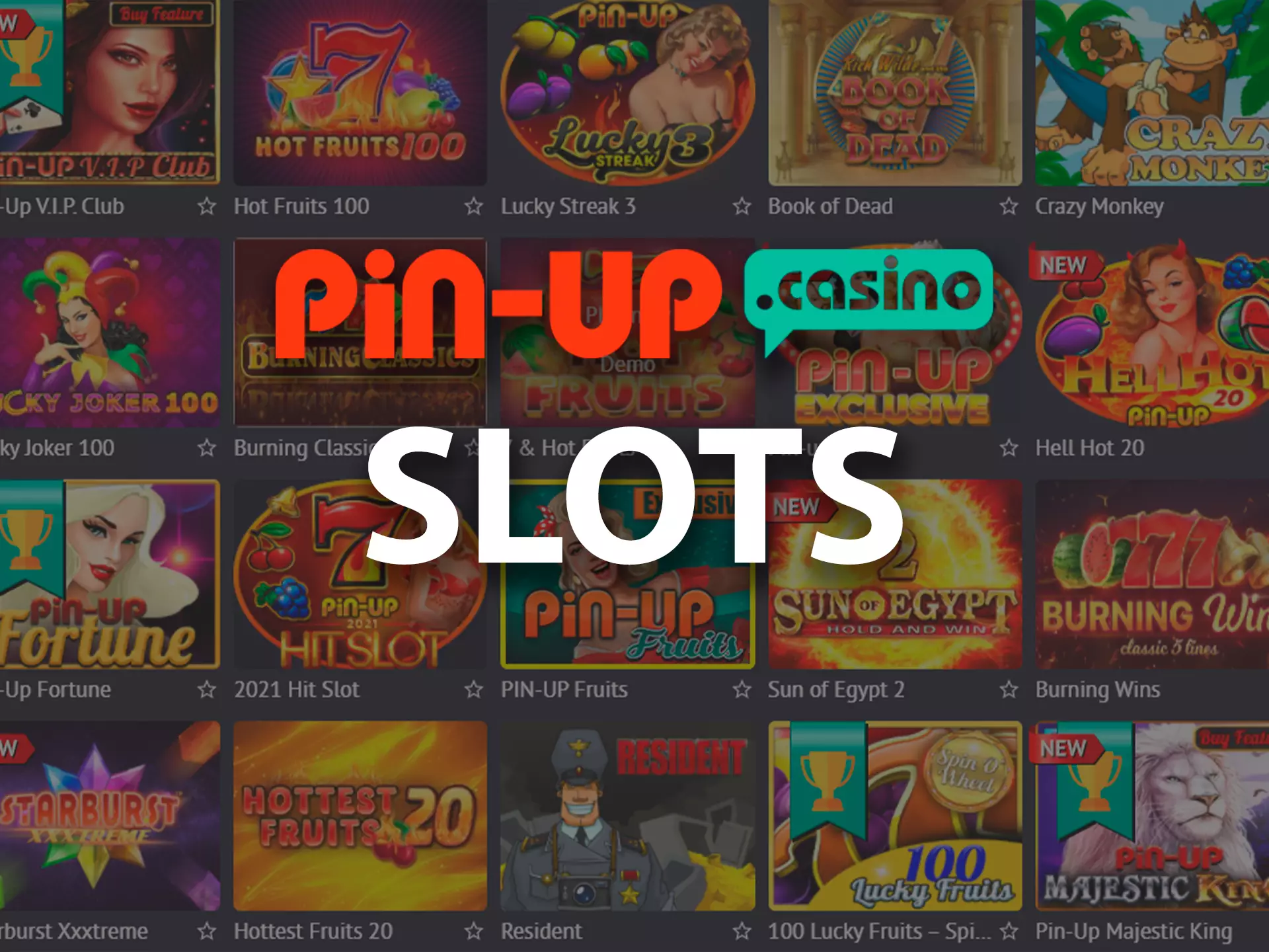 Jogue seus slots favoritos no cassino online pin-up