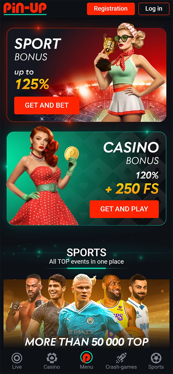 Visit the Pin-Up Casino website on any device.