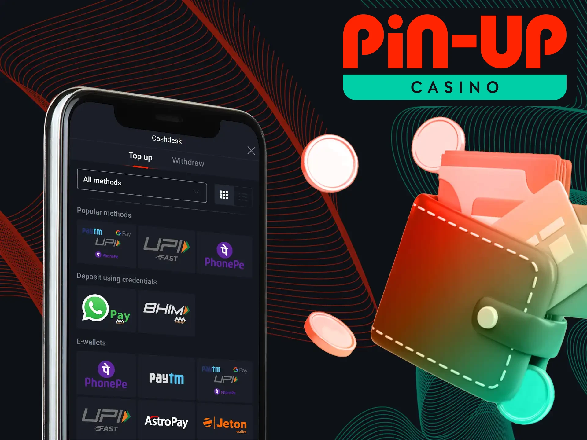 To make things easier for users, Pin-Up Casino now supports a wide range of payment systems.
