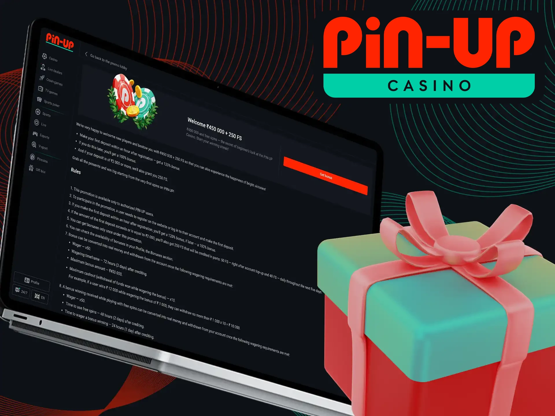 At Pin-Up Casino, we offer a welcome bonus to enhance your gaming experience!