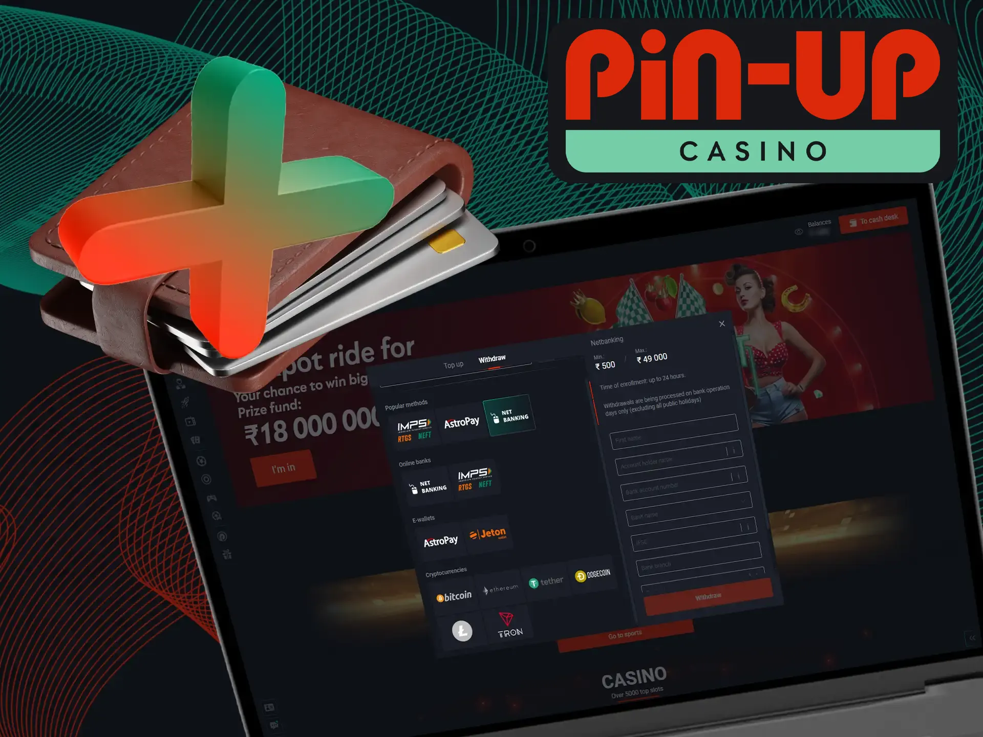 Bonus money at Pin-Up Casino needs to meet wagering requirements before it can be transferred to your card or e-wallet.