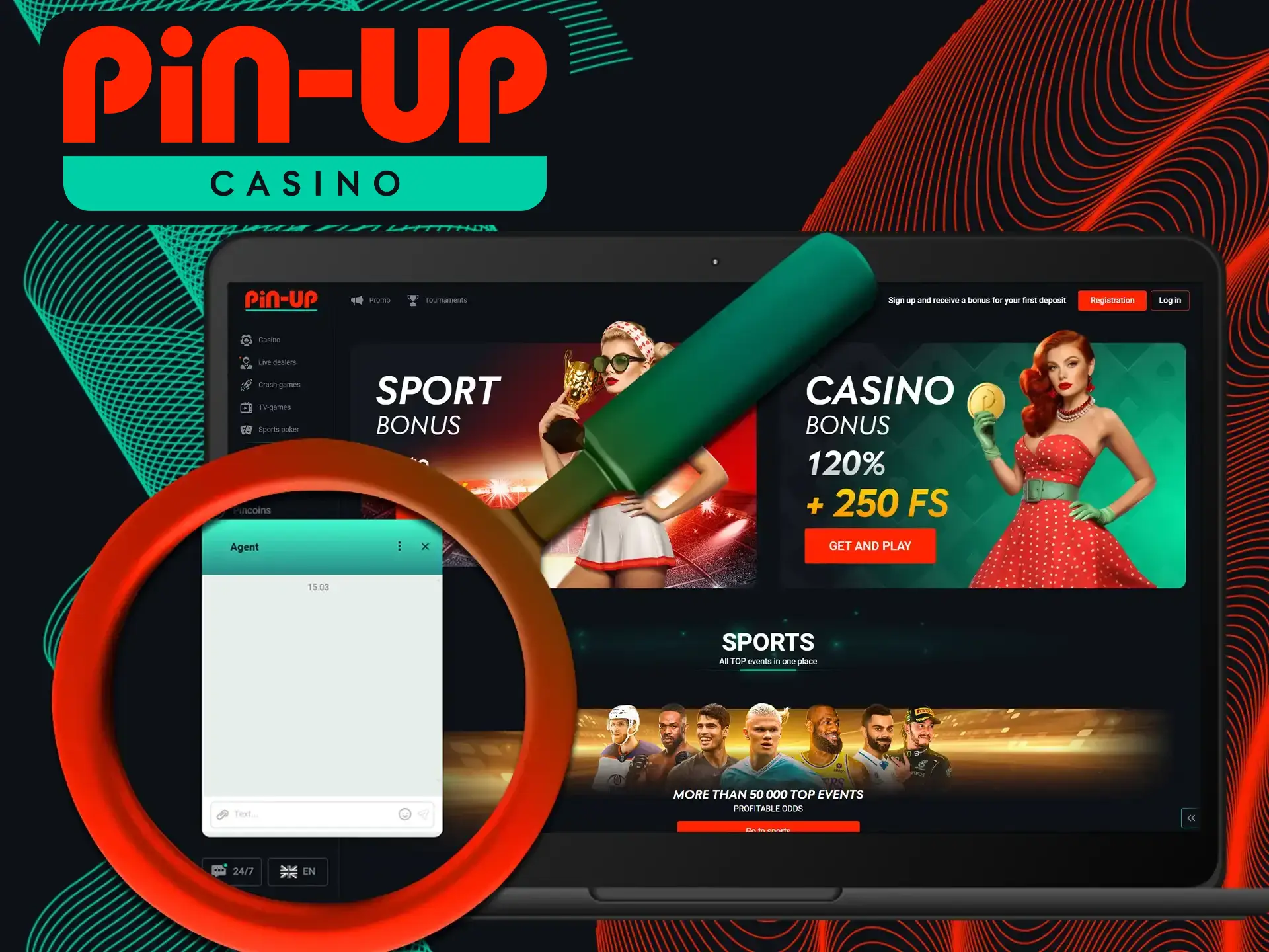 If you encounter any issues, you can conveniently contact Pin-Up Casino support team, available 24/7.