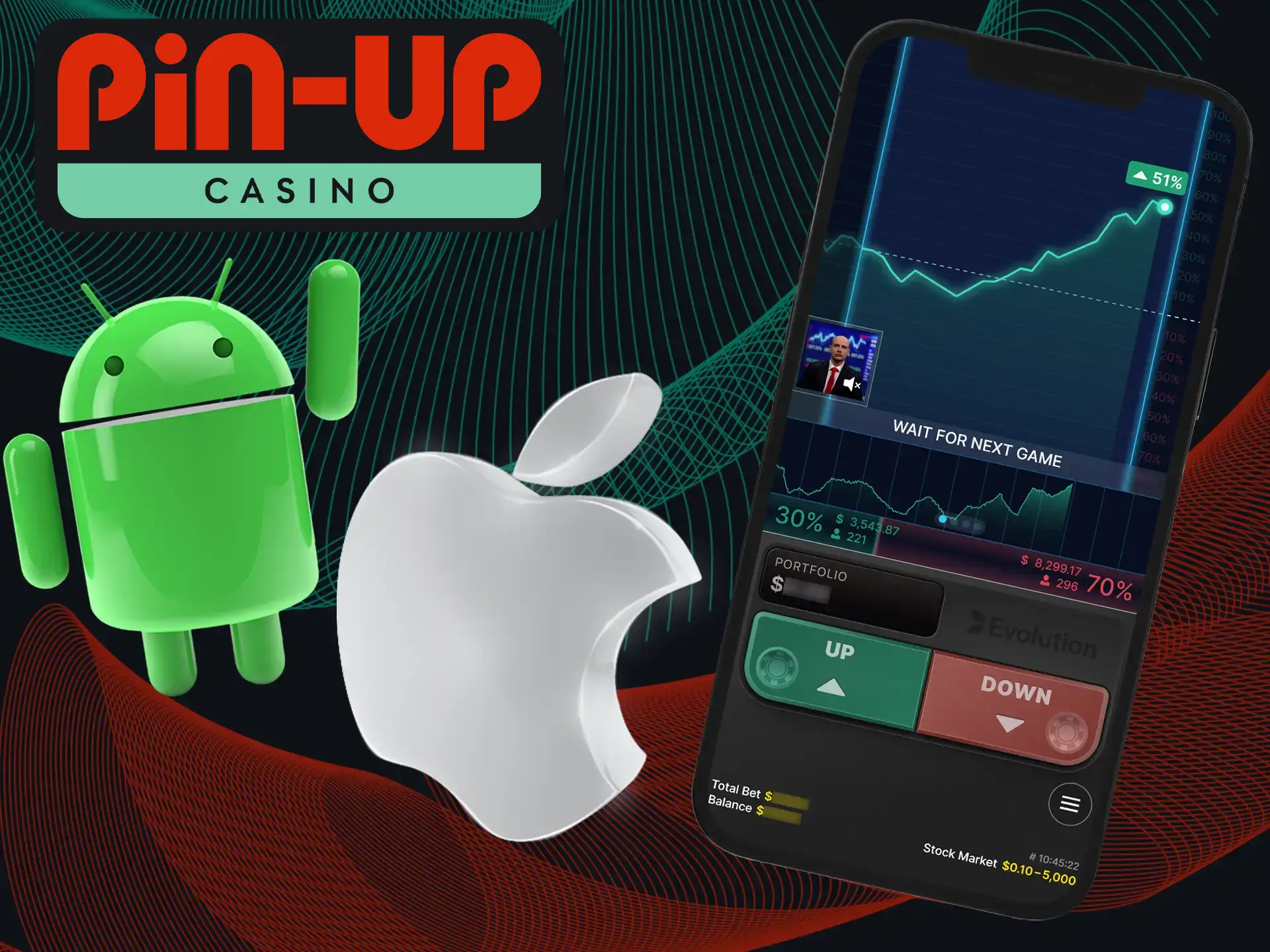 With the Pin-Up app, you can get an exciting Stock Market game experience right on your phone.