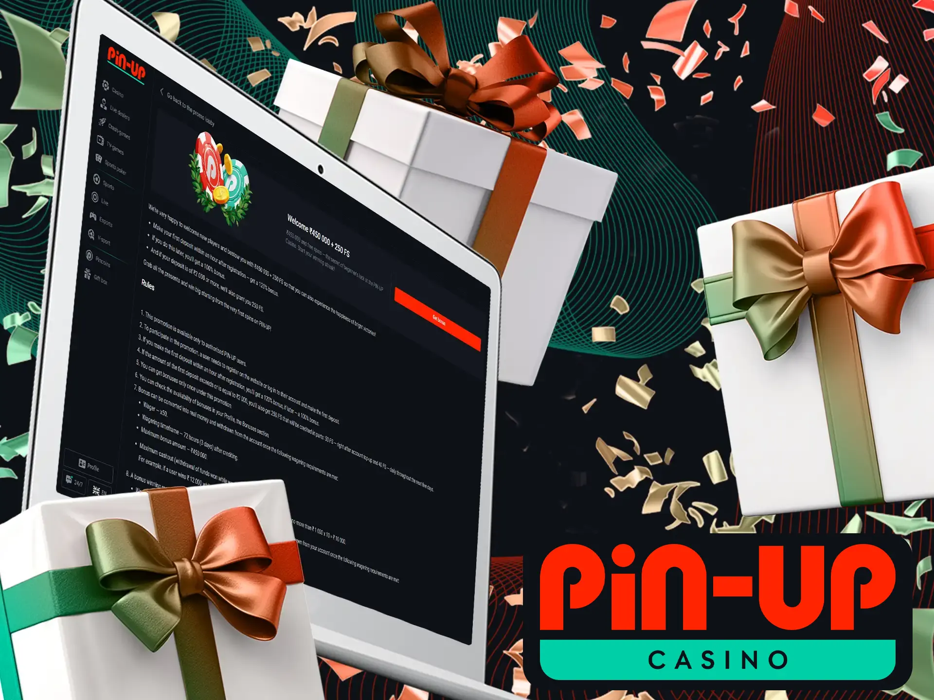 To receive a welcome bonus at Pin-Up, complete the quick registration and make a first deposit as a new user.