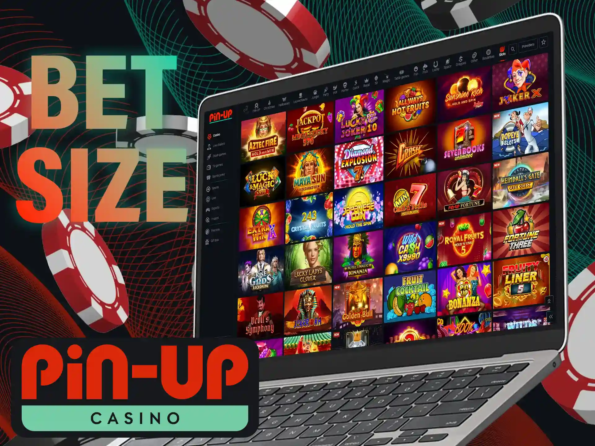 At Pin-Up Casino, the bet size is the amount you choose to wager on each spin.