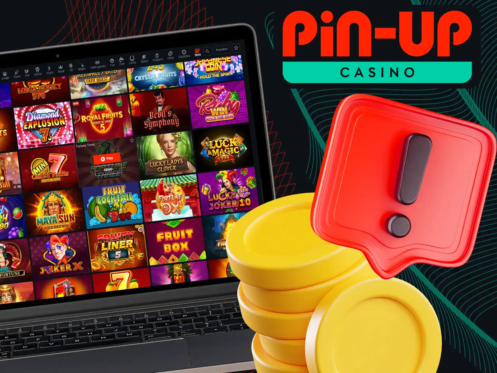 Try out slot games for free in demo mode or play for real money at Pin-Up Casino.